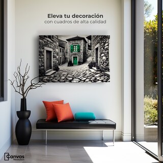 Foto 3 | Cuadro Blanco Y Negro Canvas Verde En La Sombra 90x60