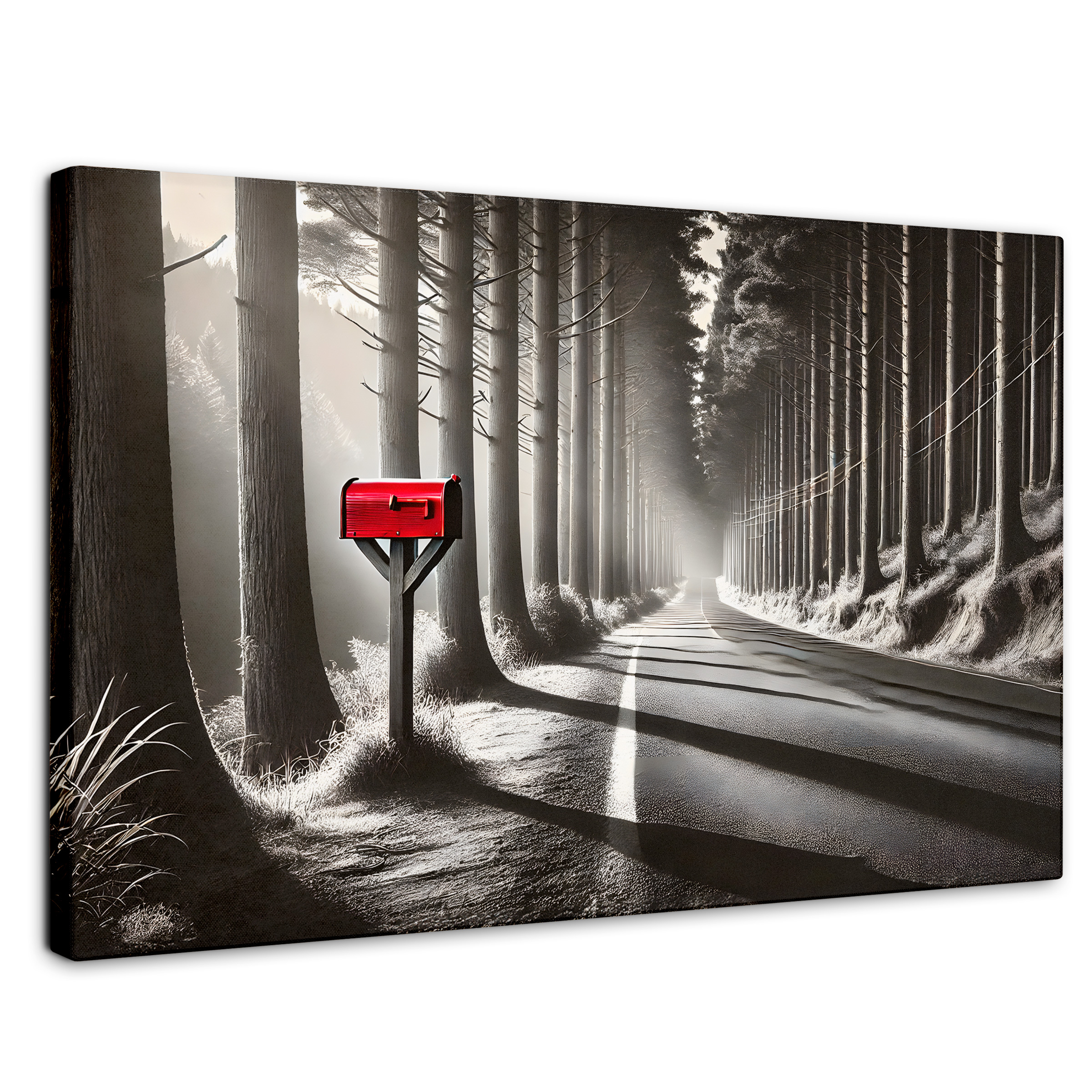Cuadro Blanco Y Negro Canvas Carta Al Viento 90x60