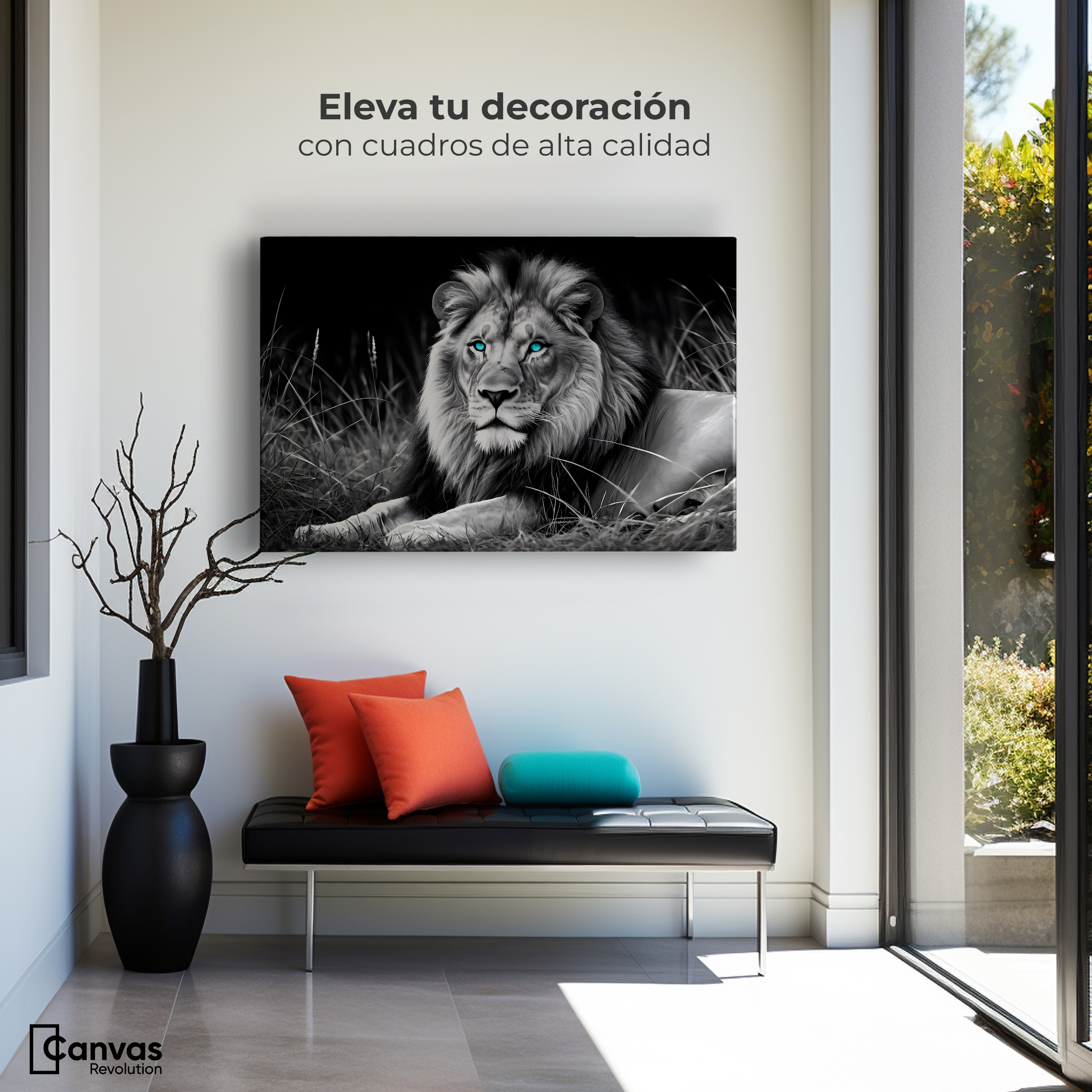 Foto 4 pulgar | Cuadro Blanco Y Negro Canvas Mirada Real 90x60