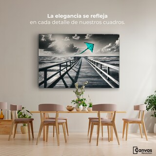 Foto 2 | Cuadro Blanco Y Negro Canvas Aventura En Viento 90x60