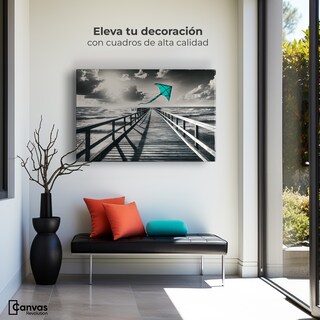Foto 3 | Cuadro Blanco Y Negro Canvas Aventura En Viento 90x60