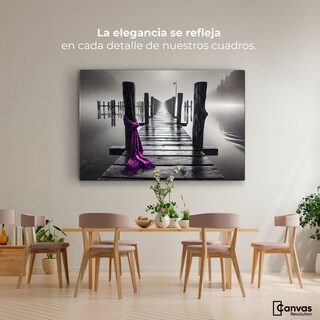 Foto 2 | Cuadro Blanco Y Negro Canvas Tela Al Viento 90x60