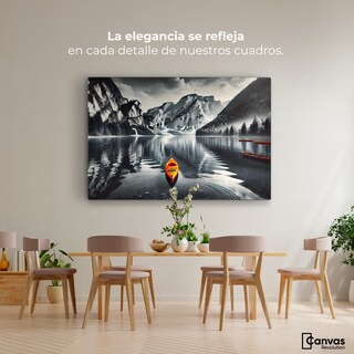 Foto 2 | Cuadro Blanco Y Negro Canvas Remando Al Sol 90x60