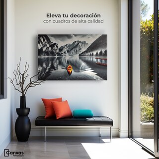 Foto 3 | Cuadro Blanco Y Negro Canvas Remando Al Sol 90x60