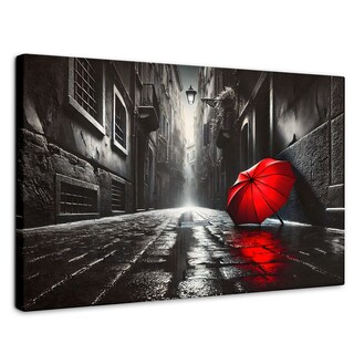 Foto 1 | Cuadro Blanco Y Negro Canvas Rojo Al Viento 90x60
