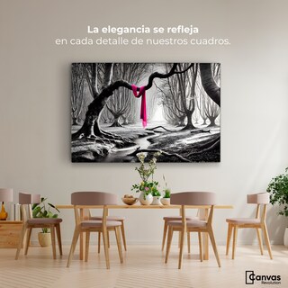 Foto 2 | Cuadro Blanco Y Negro Canvas Rosa Entre Raíces 90x60