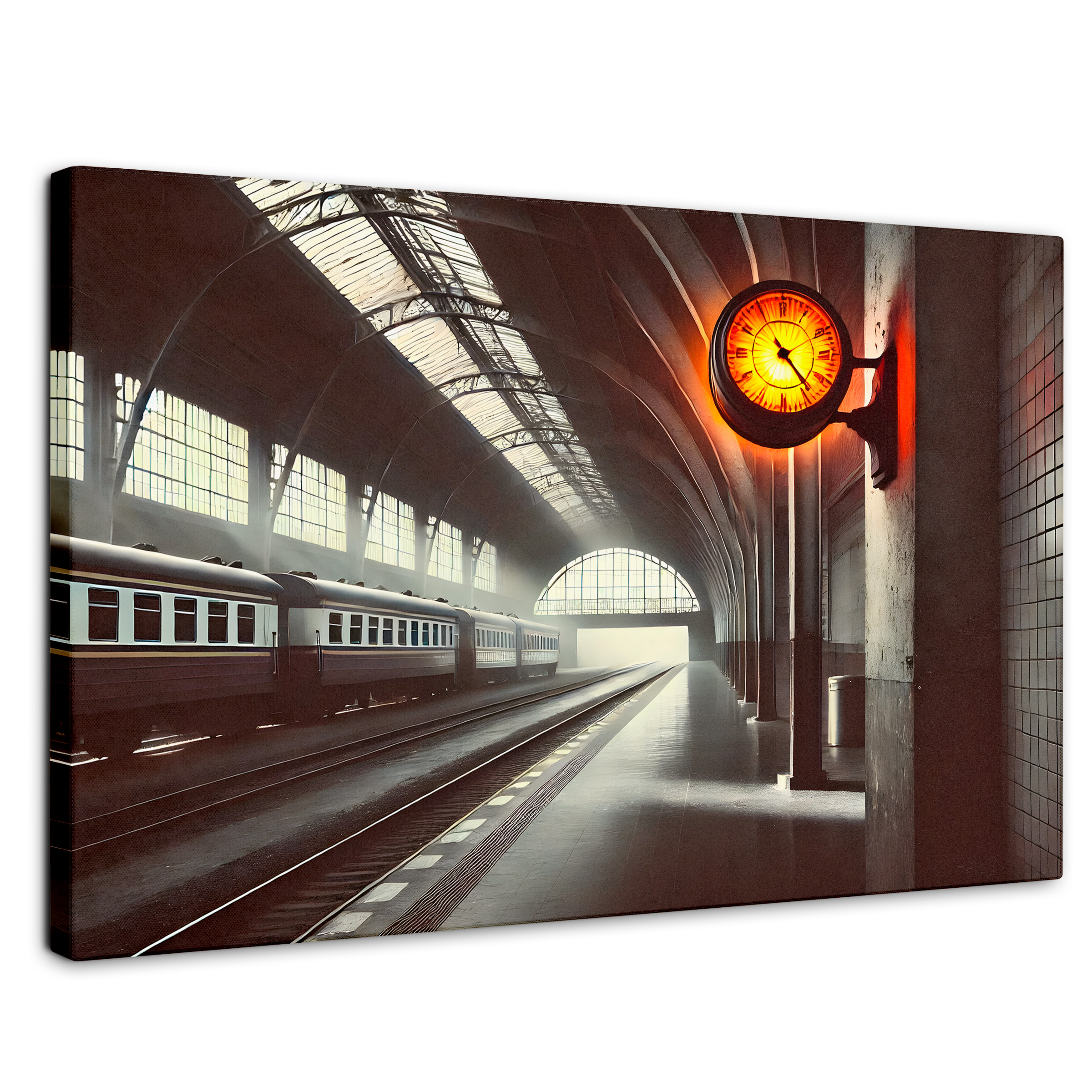 Cuadro Blanco Y Negro Canvas Horas En Tránsito 90x60
