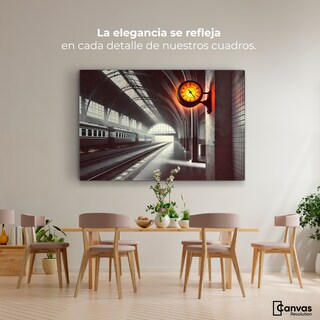 Foto 2 | Cuadro Blanco Y Negro Canvas Horas En Tránsito 90x60