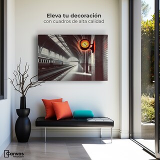 Foto 3 | Cuadro Blanco Y Negro Canvas Horas En Tránsito 90x60
