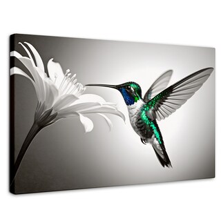 Foto 1 | Cuadro Blanco Y Negro Canvas Verde En Vuelo 90x60