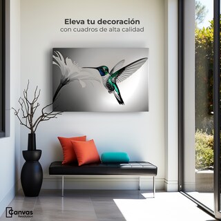 Foto 3 | Cuadro Blanco Y Negro Canvas Verde En Vuelo 90x60