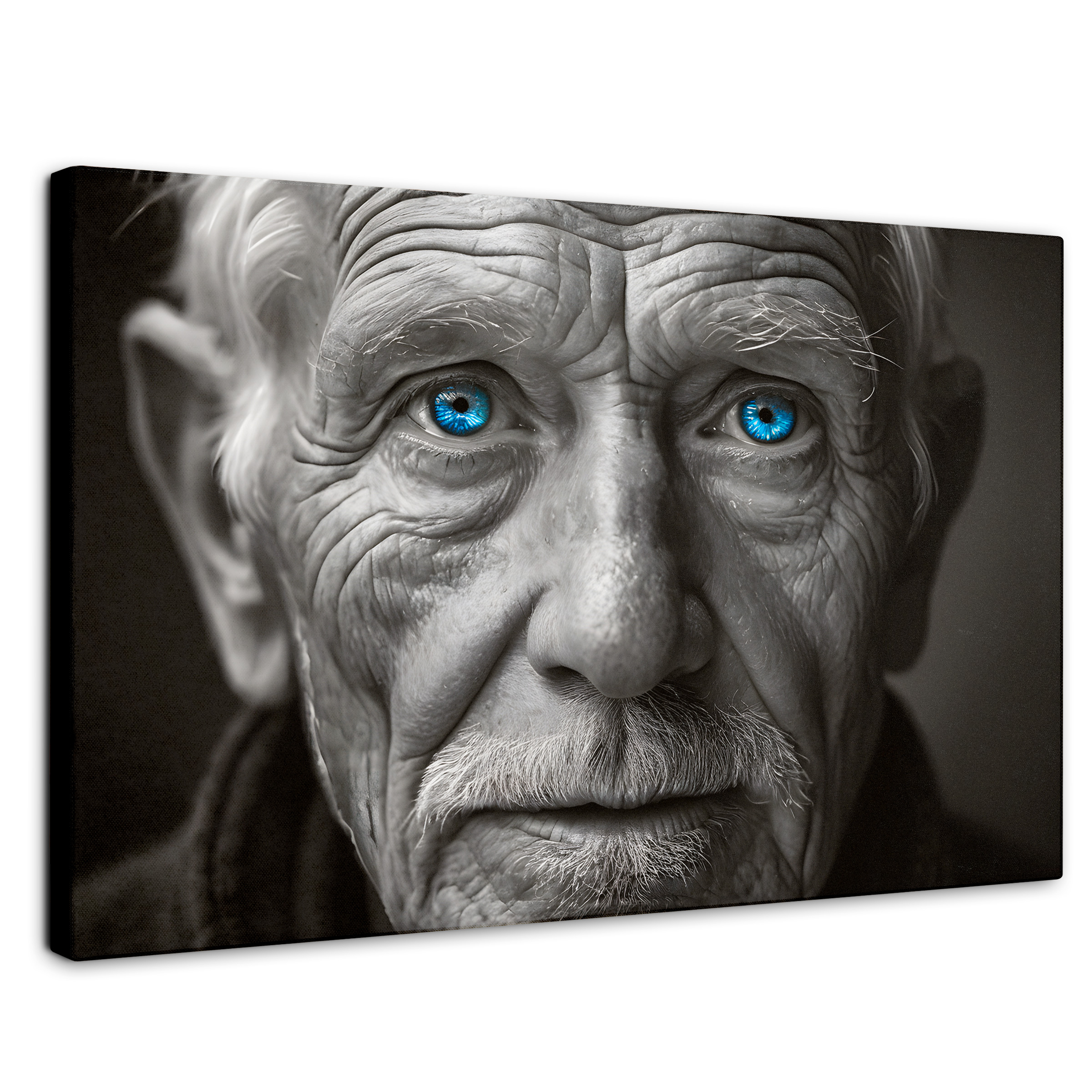 Cuadro Blanco Y Negro Canvas Ojos De Historia 90x60