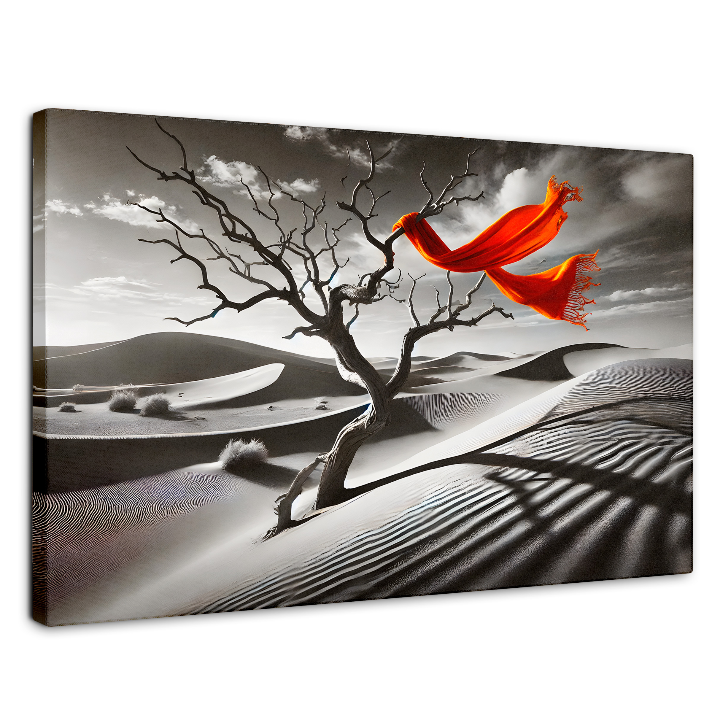 Cuadro Blanco Y Negro Canvas Rojo Entre Espinas 90x60