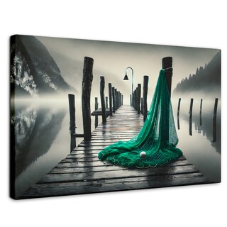 Foto 1 | Cuadro Blanco Y Negro Canvas Aqua En El Muelle 90x60