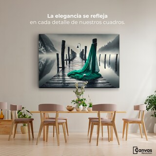 Foto 2 | Cuadro Blanco Y Negro Canvas Aqua En El Muelle 90x60