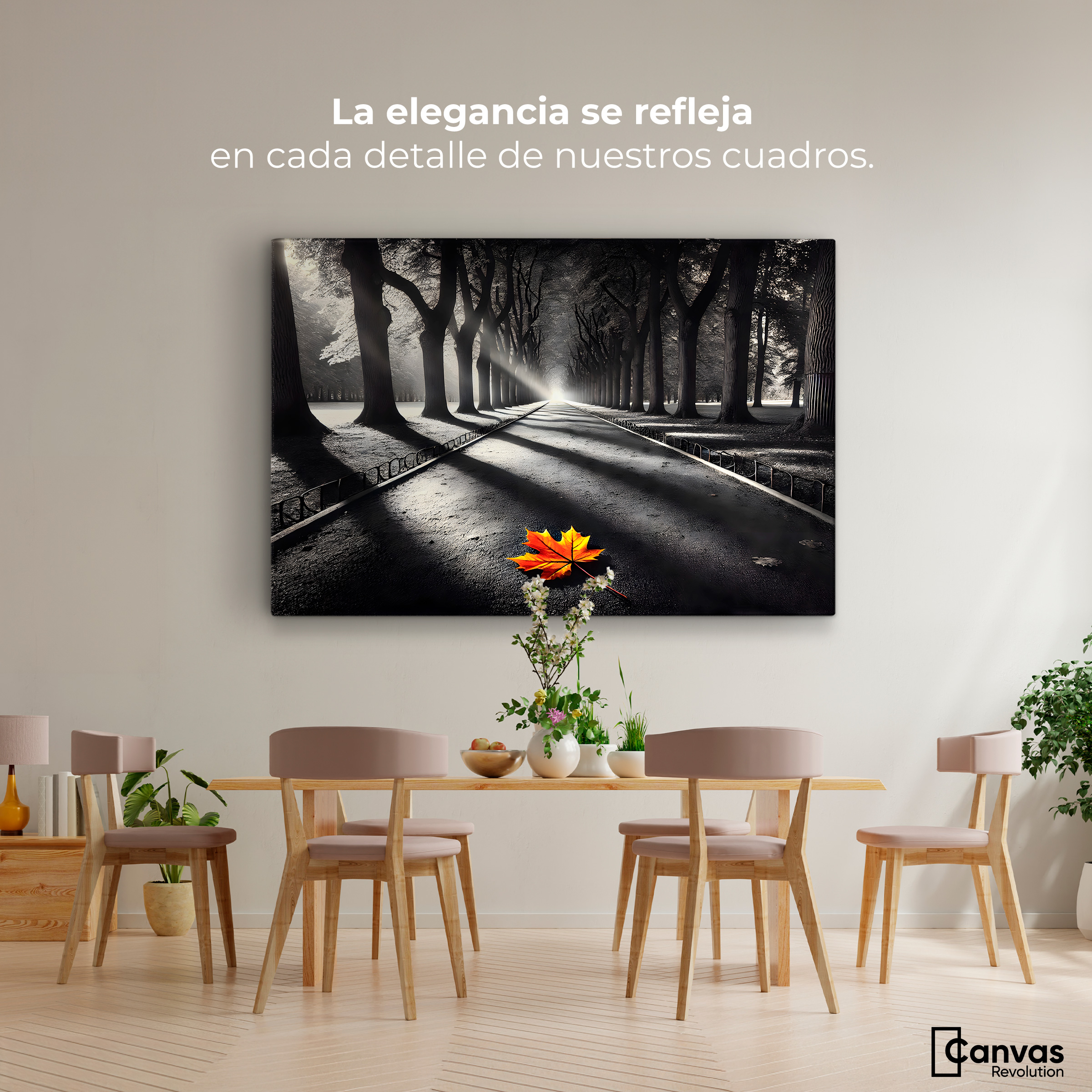 Foto 3 pulgar | Cuadro Blanco Y Negro Canvas Colores De Otoño 90x60