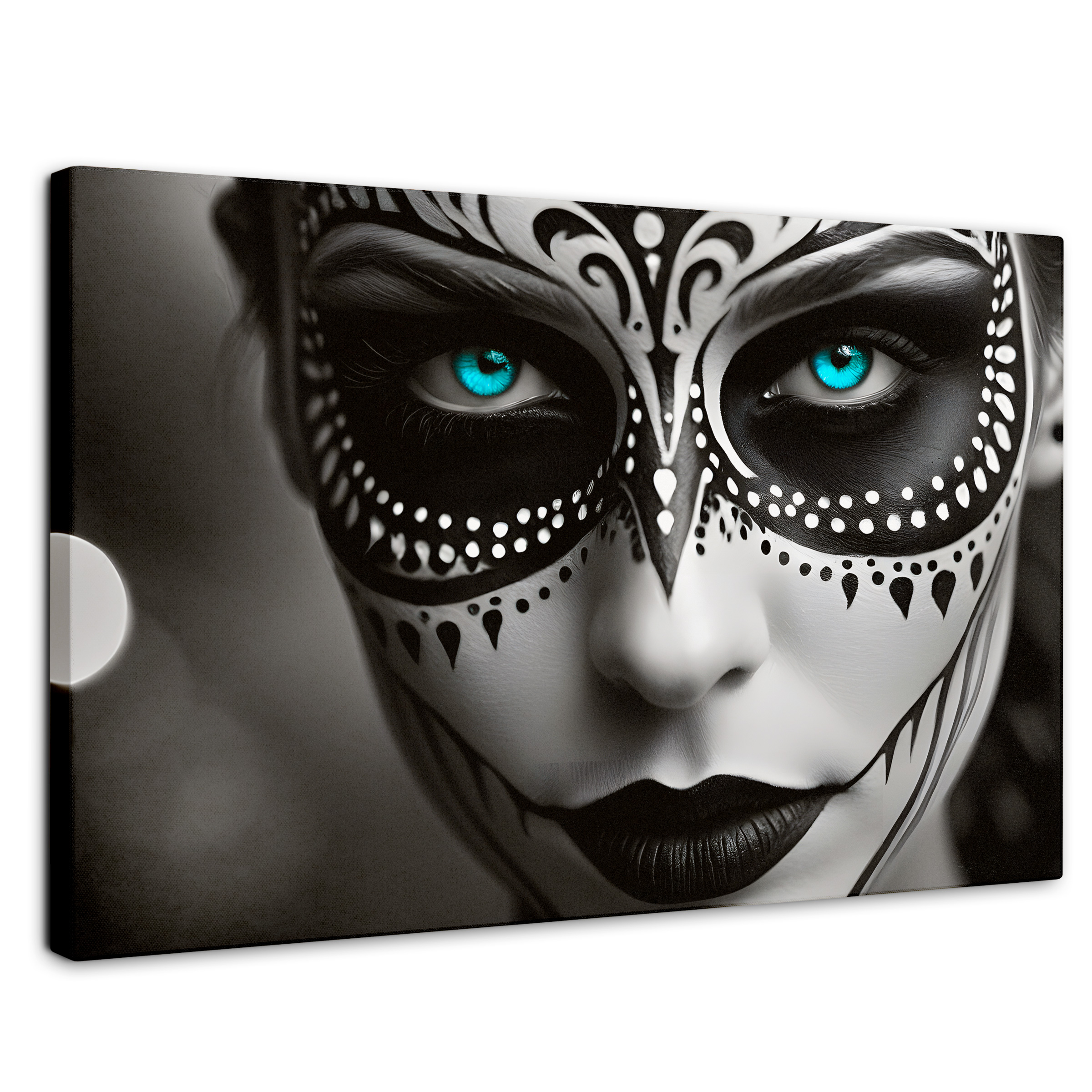 Cuadro Blanco Y Negro Canvas Encanto Y Azul 90x60