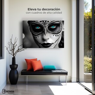 Foto 3 | Cuadro Blanco Y Negro Canvas Encanto Y Azul 90x60