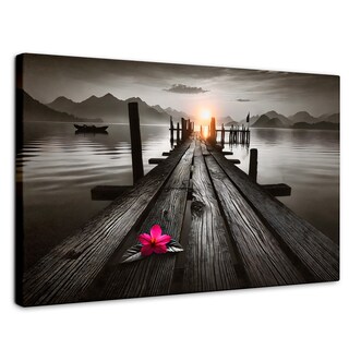 Foto 1 | Cuadro Blanco Y Negro Canvas Pétalos De Muelle 90x60