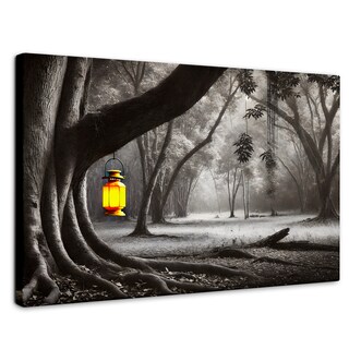 Foto 1 | Cuadro Blanco Y Negro Canvas Bosque Iluminado 90x60