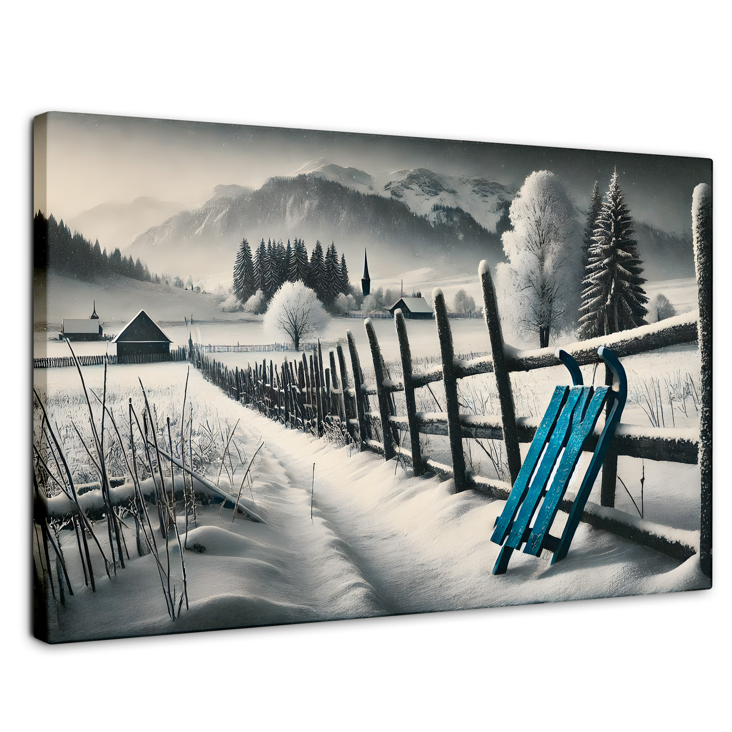 Cuadro Blanco Y Negro Canvas Luz De Madera 90x60