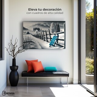 Foto 3 | Cuadro Blanco Y Negro Canvas Luz De Madera 90x60