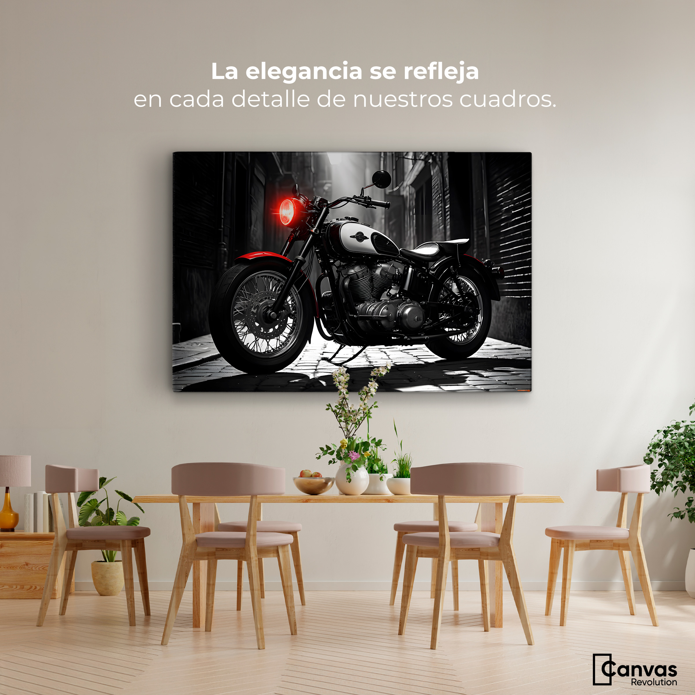 Foto 3 pulgar | Cuadro Blanco Y Negro Canvas Resplandor Vintage 90x60