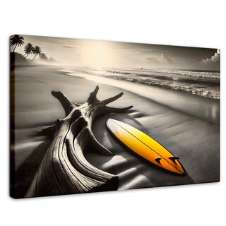 Foto 1 | Cuadro Blanco Y Negro Canvas Surf Al Amanecer 90x60