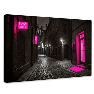 Foto 1 | Cuadro Blanco Y Negro Canvas Neón En La Noche 90x60