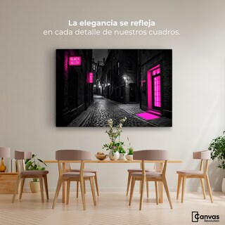 Foto 2 | Cuadro Blanco Y Negro Canvas Neón En La Noche 90x60