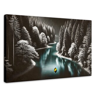 Foto 1 | Cuadro Blanco Y Negro Canvas Río De Esmeralda 90x60