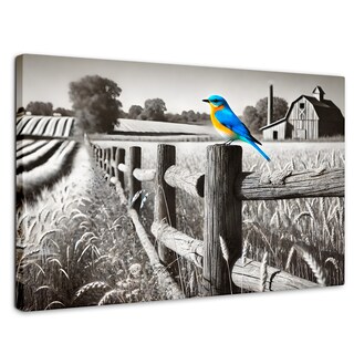 Foto 1 | Cuadro Blanco Y Negro Canvas Pájaro En Reposo 90x60