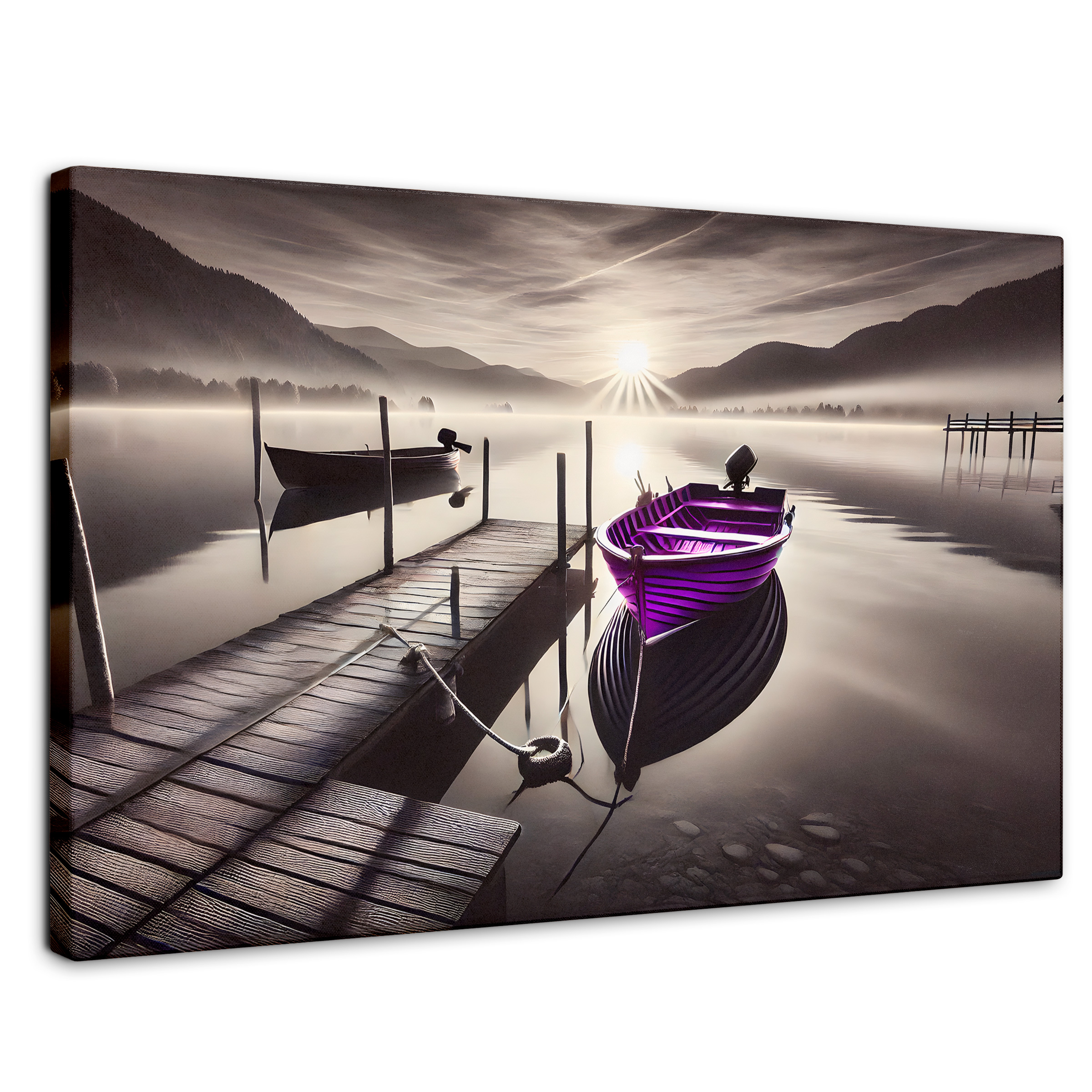 Cuadro Blanco Y Negro Canvas Balza De Noche 90x60