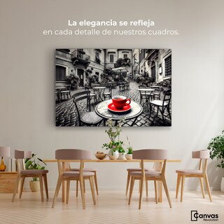Foto 2 | Cuadro Blanco Y Negro Canvas Café Y Silencio 90x60