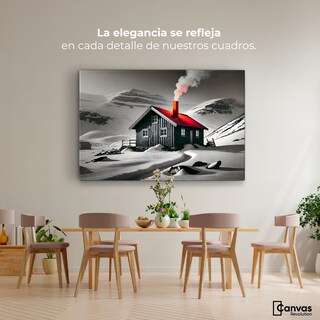 Foto 2 | Cuadro Blanco Y Negro Canvas Techo En Fuego 90x60