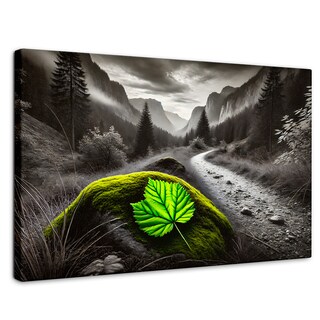 Foto 1 | Cuadro Blanco Y Negro Canvas Verde Silencio 90x60