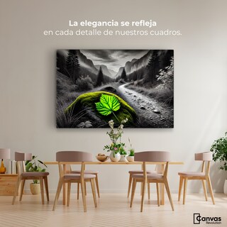 Foto 2 | Cuadro Blanco Y Negro Canvas Verde Silencio 90x60