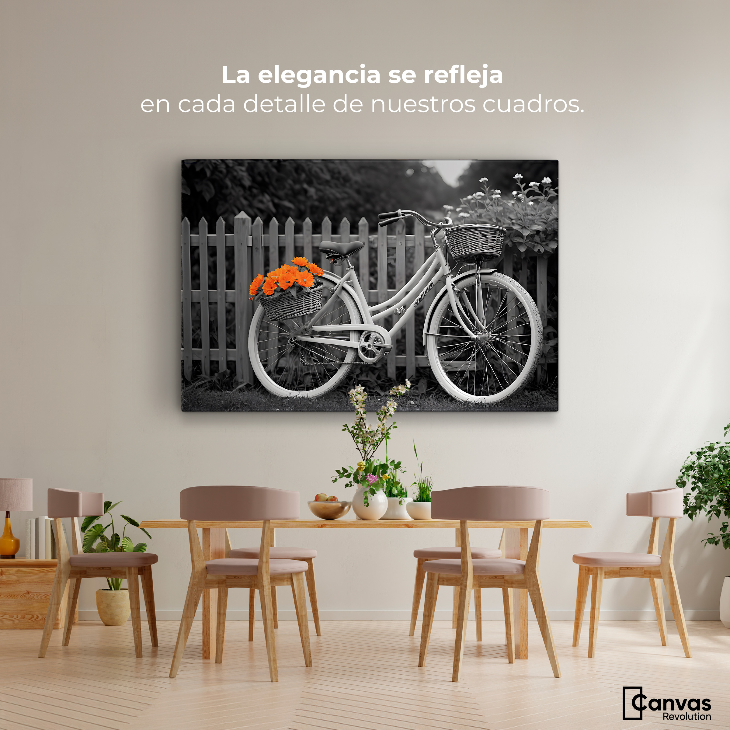Foto 3 pulgar | Cuadro Blanco Y Negro Canvas Ciclos De Otoño 90x60