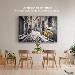 Foto 2 | Cuadro Blanco Y Negro Canvas Callejón Amarillo 90x60