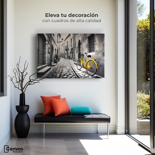 Foto 3 | Cuadro Blanco Y Negro Canvas Callejón Amarillo 90x60