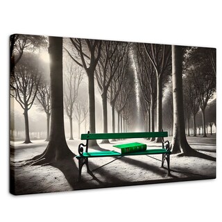 Foto 1 | Cuadro Blanco Y Negro Canvas Verde Y Palabras 90x60