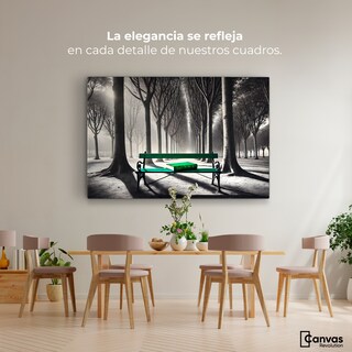 Foto 2 | Cuadro Blanco Y Negro Canvas Verde Y Palabras 90x60