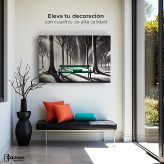 Foto 3 | Cuadro Blanco Y Negro Canvas Verde Y Palabras 90x60
