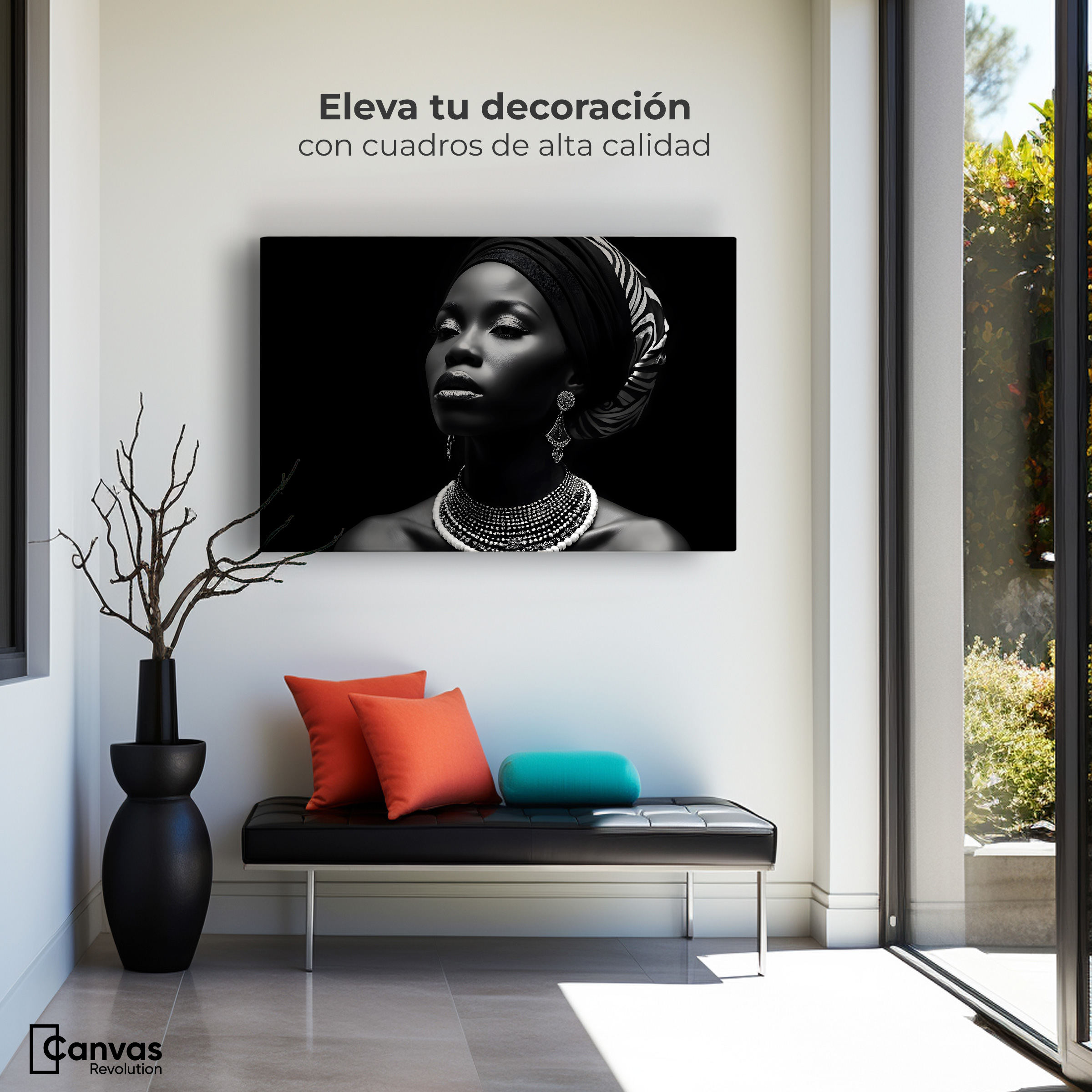 Foto 4 pulgar | Cuadro Blanco Y Negro Canvas Elegancia En Sombra 90x60