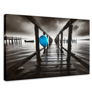 Foto 1 | Cuadro Blanco Y Negro Canvas Azul En El Muelle 90x60