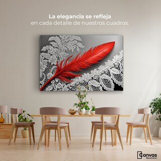 Foto 2 | Cuadro Blanco Y Negro Canvas Pluma Ardiente 90x60