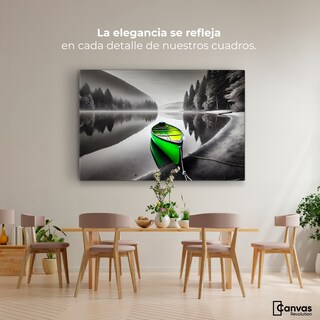 Foto 2 | Cuadro Blanco Y Negro Canvas Verde En El Lago 90x60