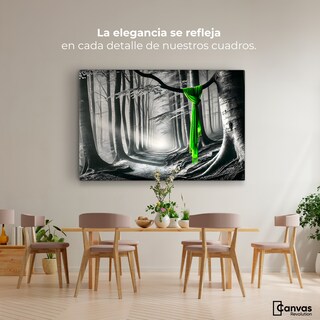Foto 2 | Cuadro Blanco Y Negro Canvas Tela Del Bosque 90x60