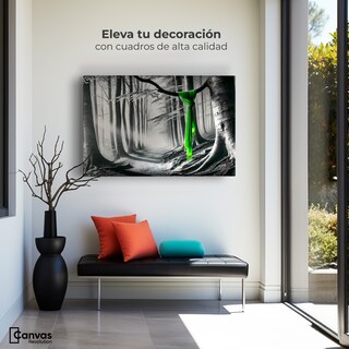 Foto 3 | Cuadro Blanco Y Negro Canvas Tela Del Bosque 90x60