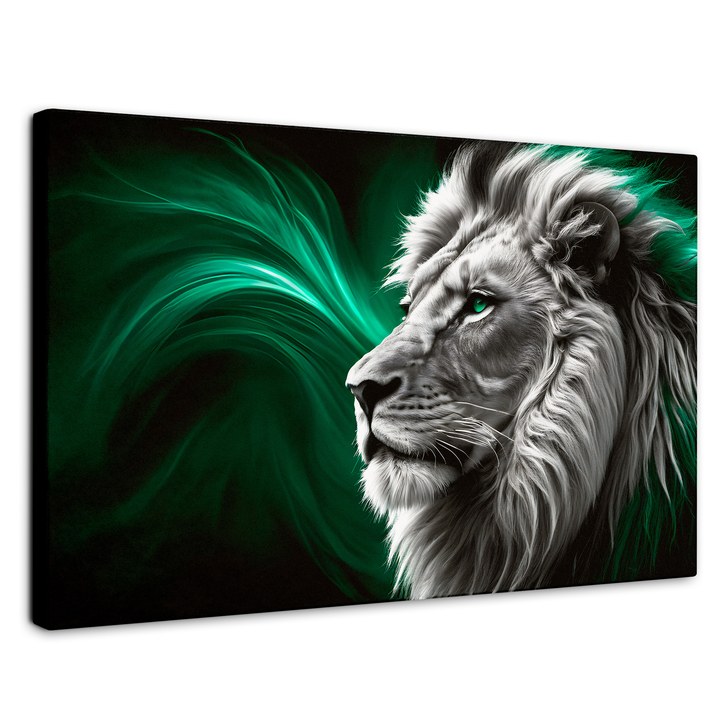 Foto 1 | Cuadro Blanco Y Negro Canvas León Radiante 90x60
